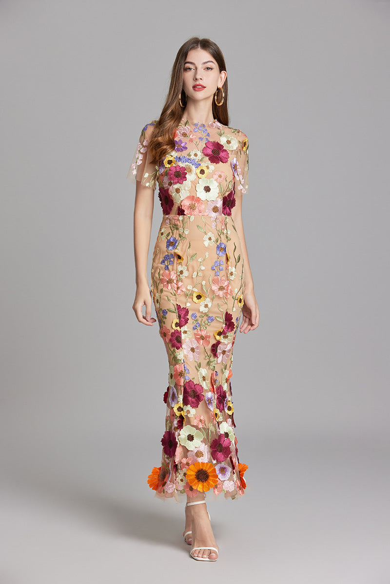 Rosalie | Women’s Midi Dress featuring Floral Detail