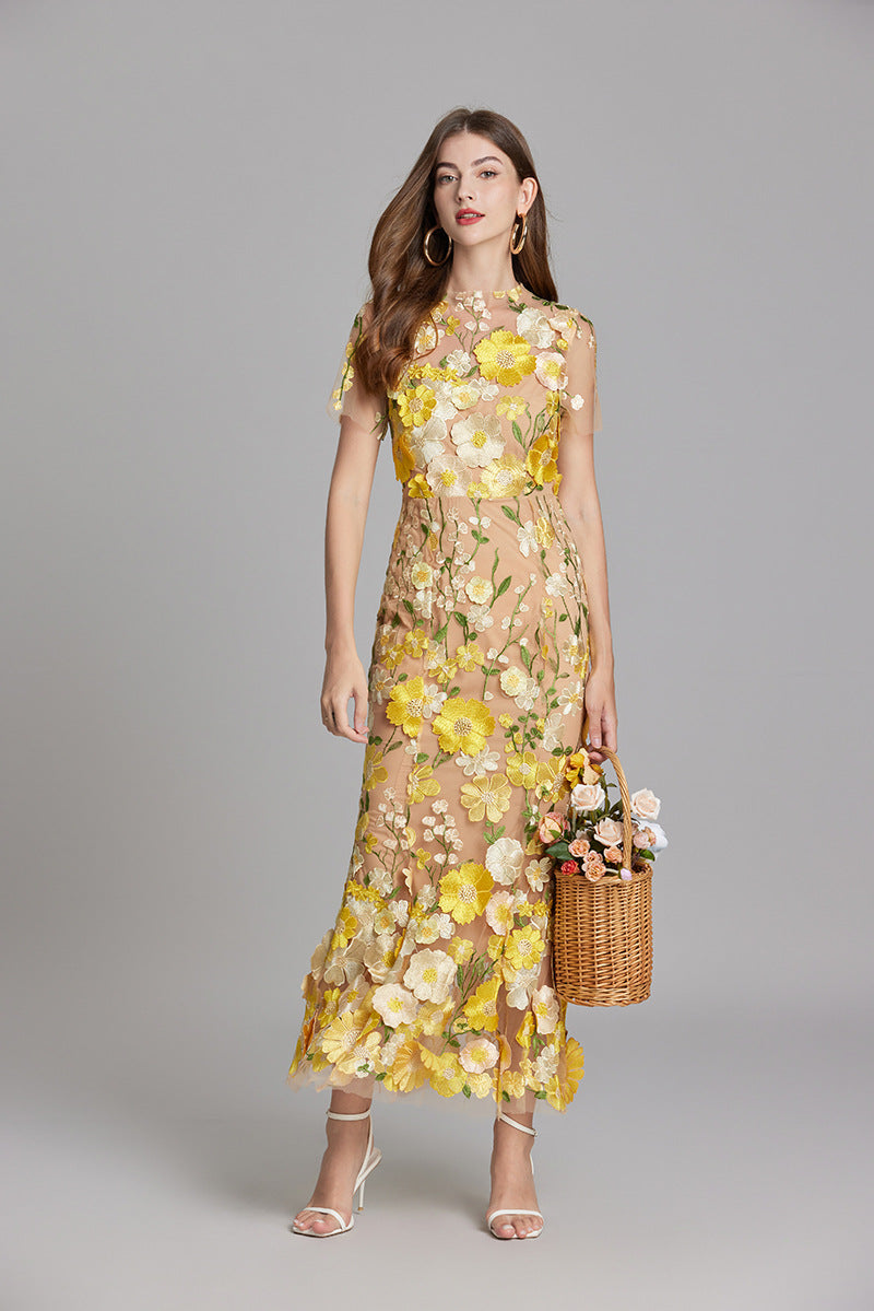 Rosalie | Women’s Midi Dress featuring Floral Detail