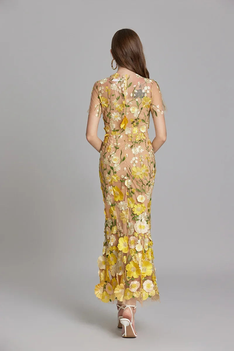 Rosalie | Women’s Midi Dress featuring Floral Detail