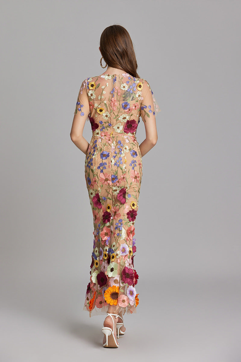 Rosalie | Women’s Midi Dress featuring Floral Detail