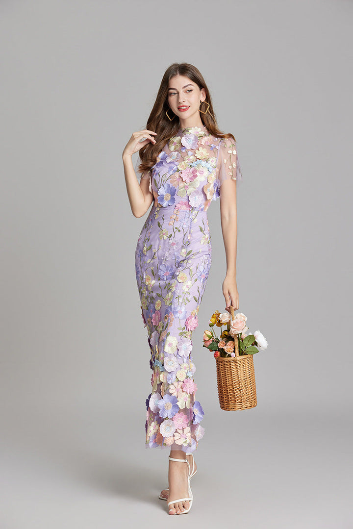 Rosalie | Women’s Midi Dress featuring Floral Detail