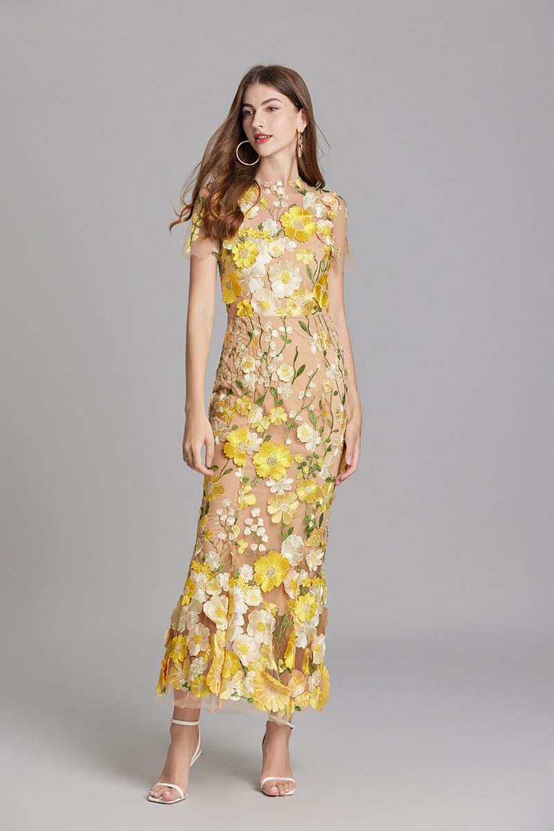 Rosalie | Women’s Midi Dress featuring Floral Detail