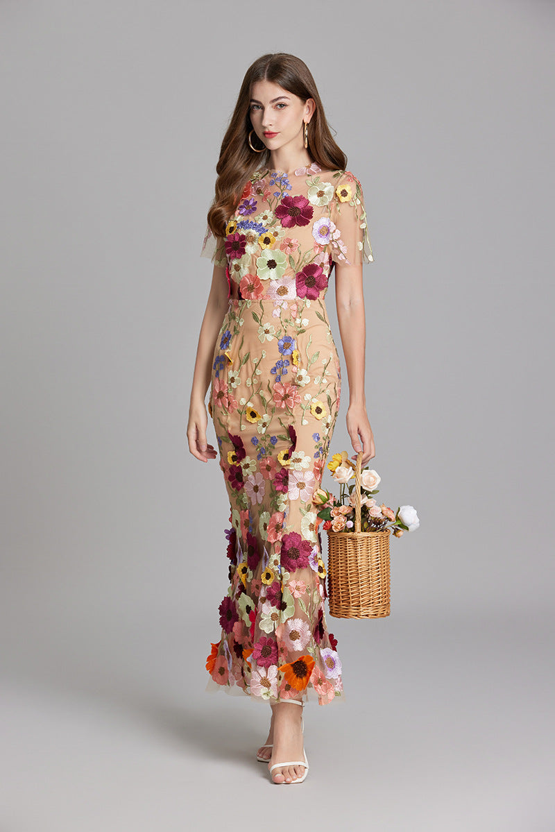 Rosalie | Women’s Midi Dress featuring Floral Detail
