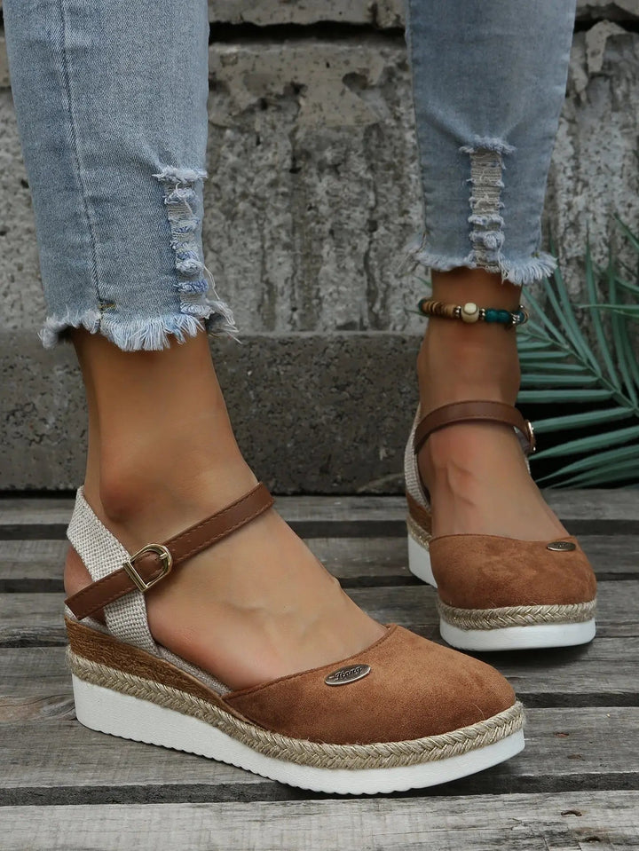 Elise | Women’s Espadrille Flats featuring an Ankle Strap
