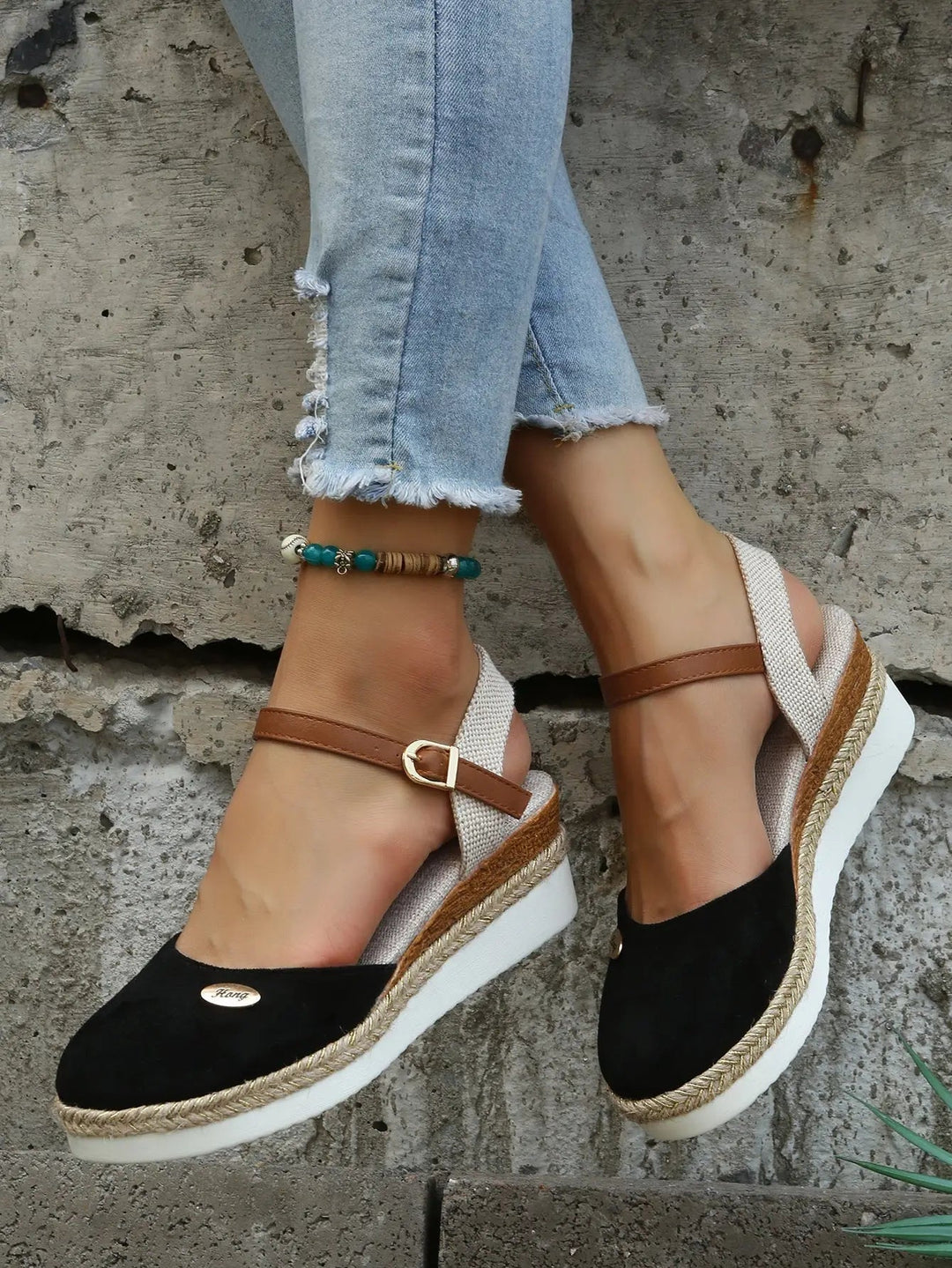Elise | Women’s Espadrille Flats featuring an Ankle Strap