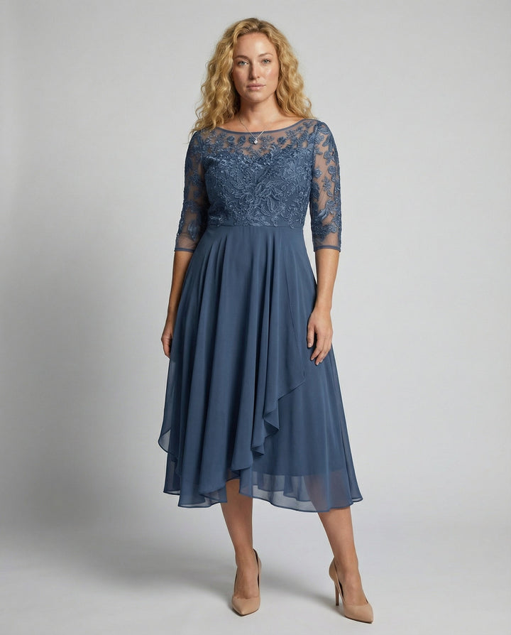 Ophelia | Women’s Midi Dress featuring Lace Detail