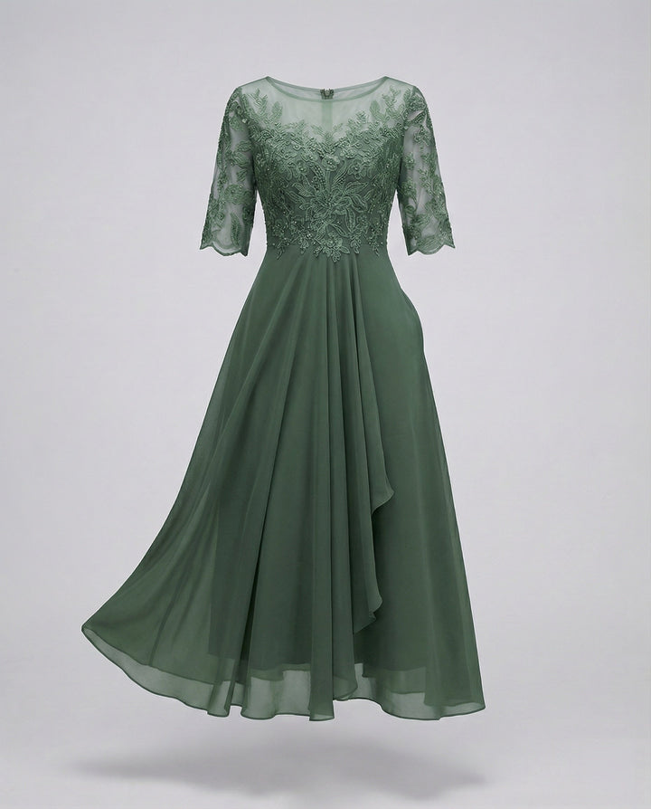 Ophelia | Women’s Midi Dress featuring Lace Detail