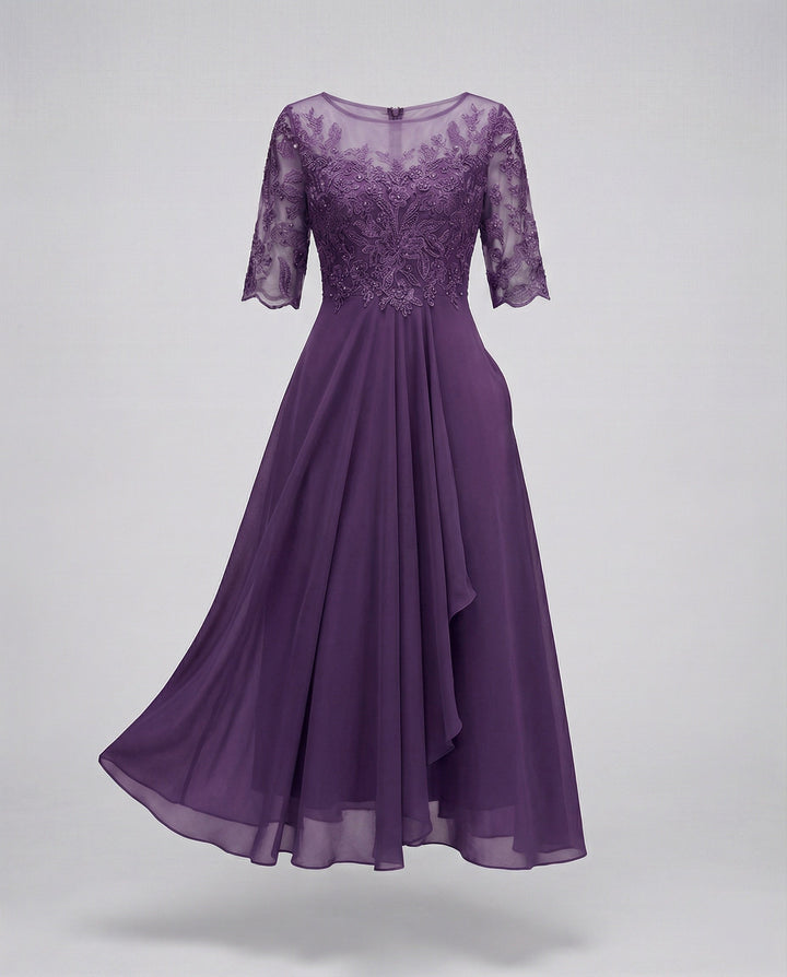 Ophelia | Women’s Midi Dress featuring Lace Detail