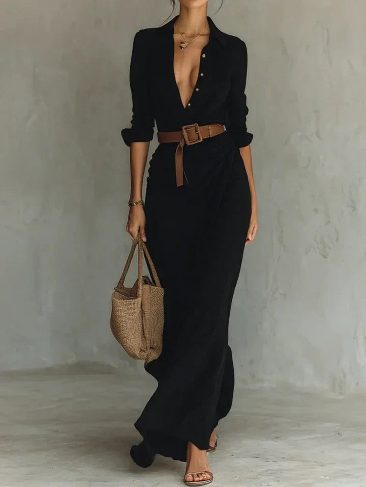 Selene | Women’s Maxi Dress in a Relaxed Shirt Style