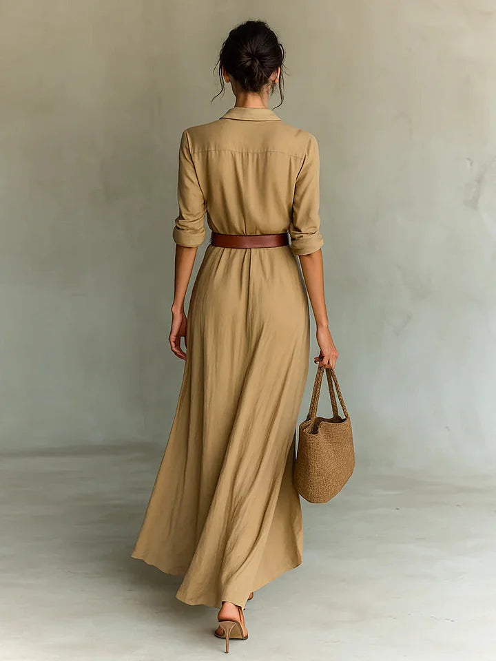 Selene | Women’s Maxi Dress in a Relaxed Shirt Style