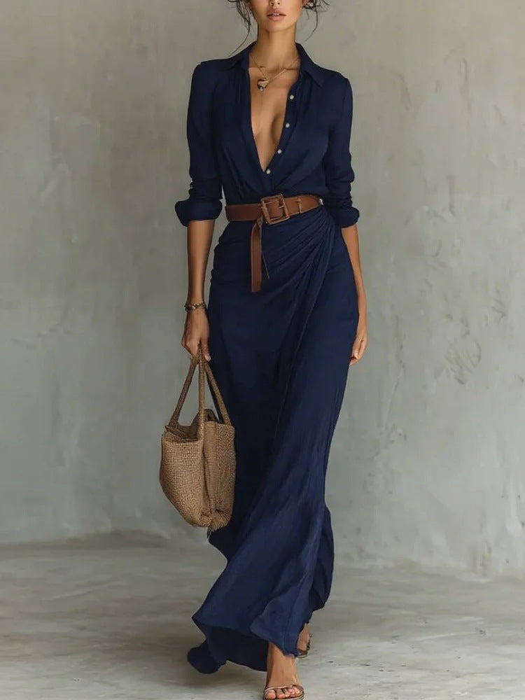 Selene | Women’s Maxi Dress in a Relaxed Shirt Style