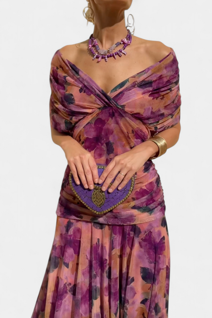 Aveline | Women’s Maxi Dress in a Soft Floral Wrap Style