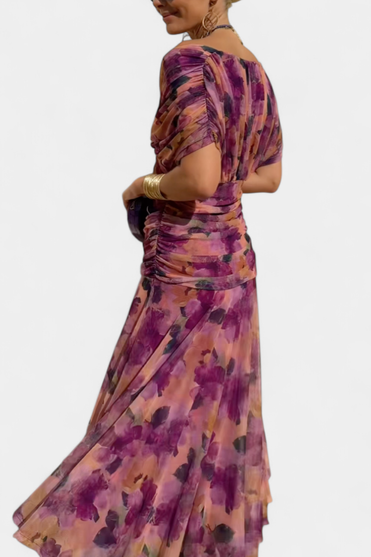 Aveline | Women’s Maxi Dress in a Soft Floral Wrap Style