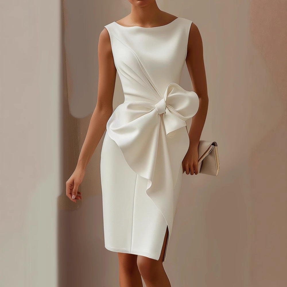 Amelie | Women’s Midi Dress featuring a Side Bow Detail