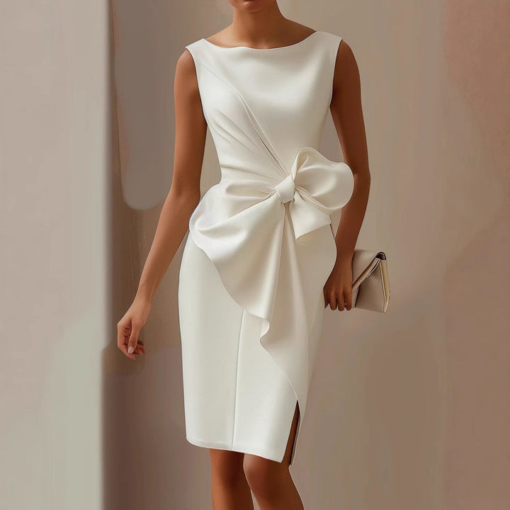 Amelie | Women’s Midi Dress featuring a Side Bow Detail