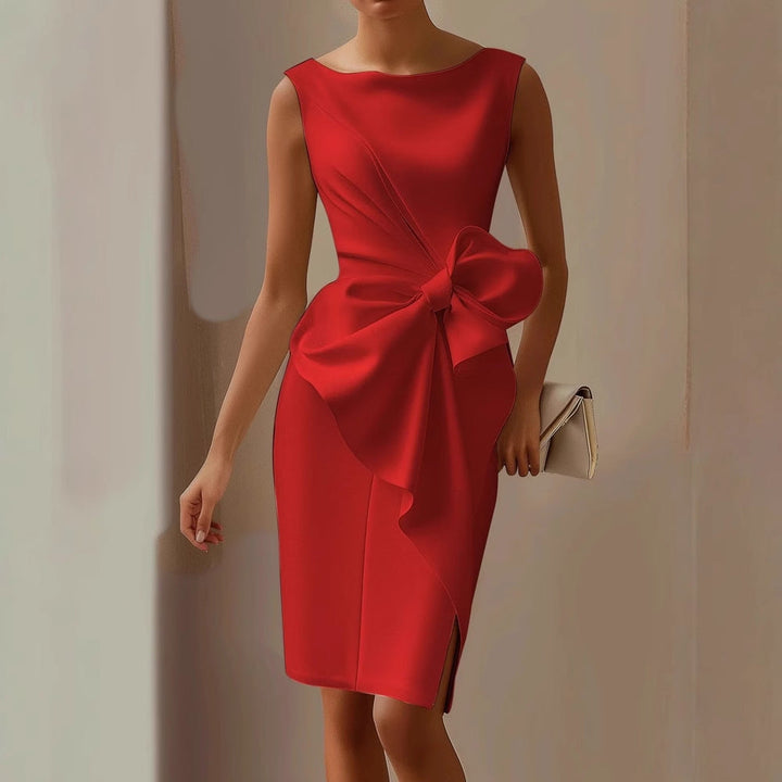 Amelie | Women’s Midi Dress featuring a Side Bow Detail