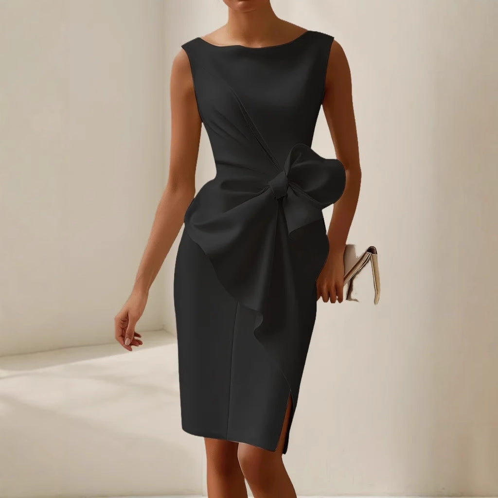 Amelie | Women’s Midi Dress featuring a Side Bow Detail