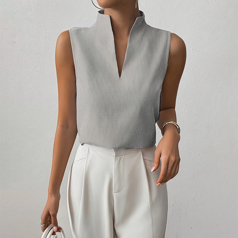 Clara | Women’s Sleeveless Top featuring a Pleated Texture