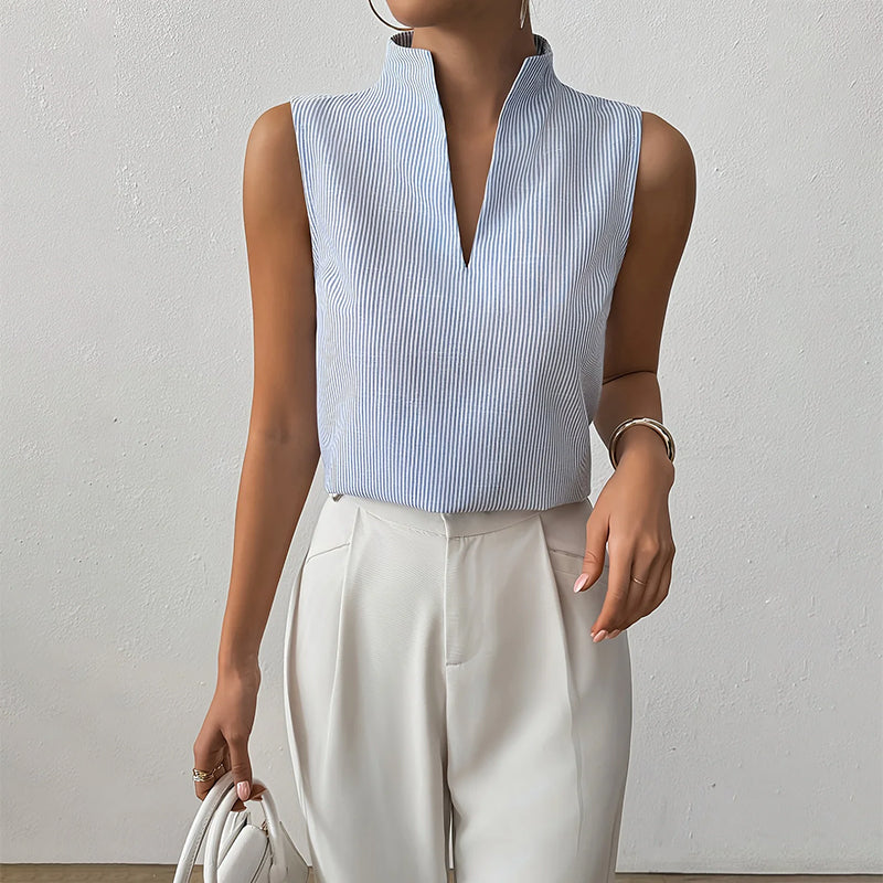 Clara | Women’s Sleeveless Top featuring a Pleated Texture