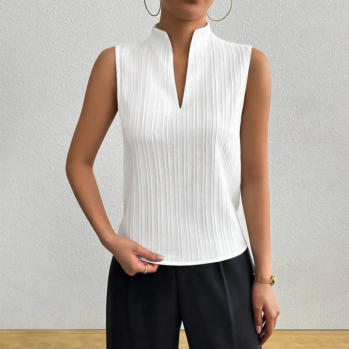 Clara | Women’s Sleeveless Top featuring a Pleated Texture