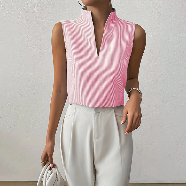Clara | Women’s Sleeveless Top featuring a Pleated Texture
