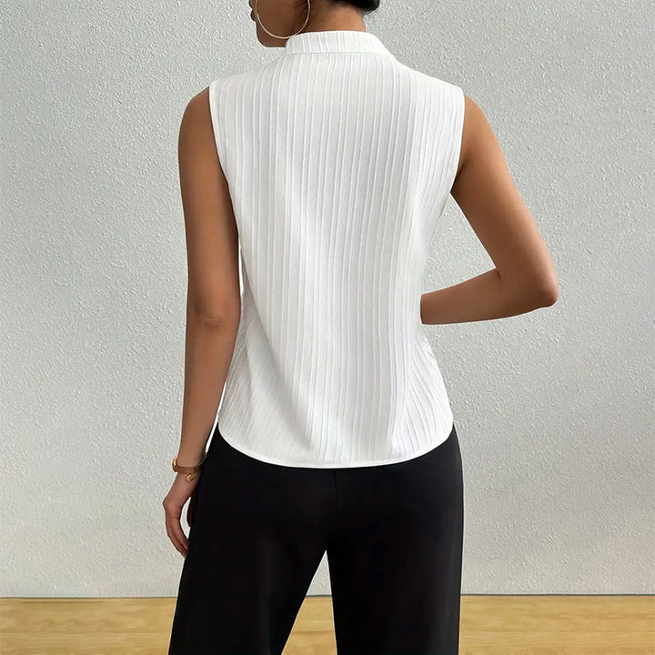 Clara | Women’s Sleeveless Top featuring a Pleated Texture