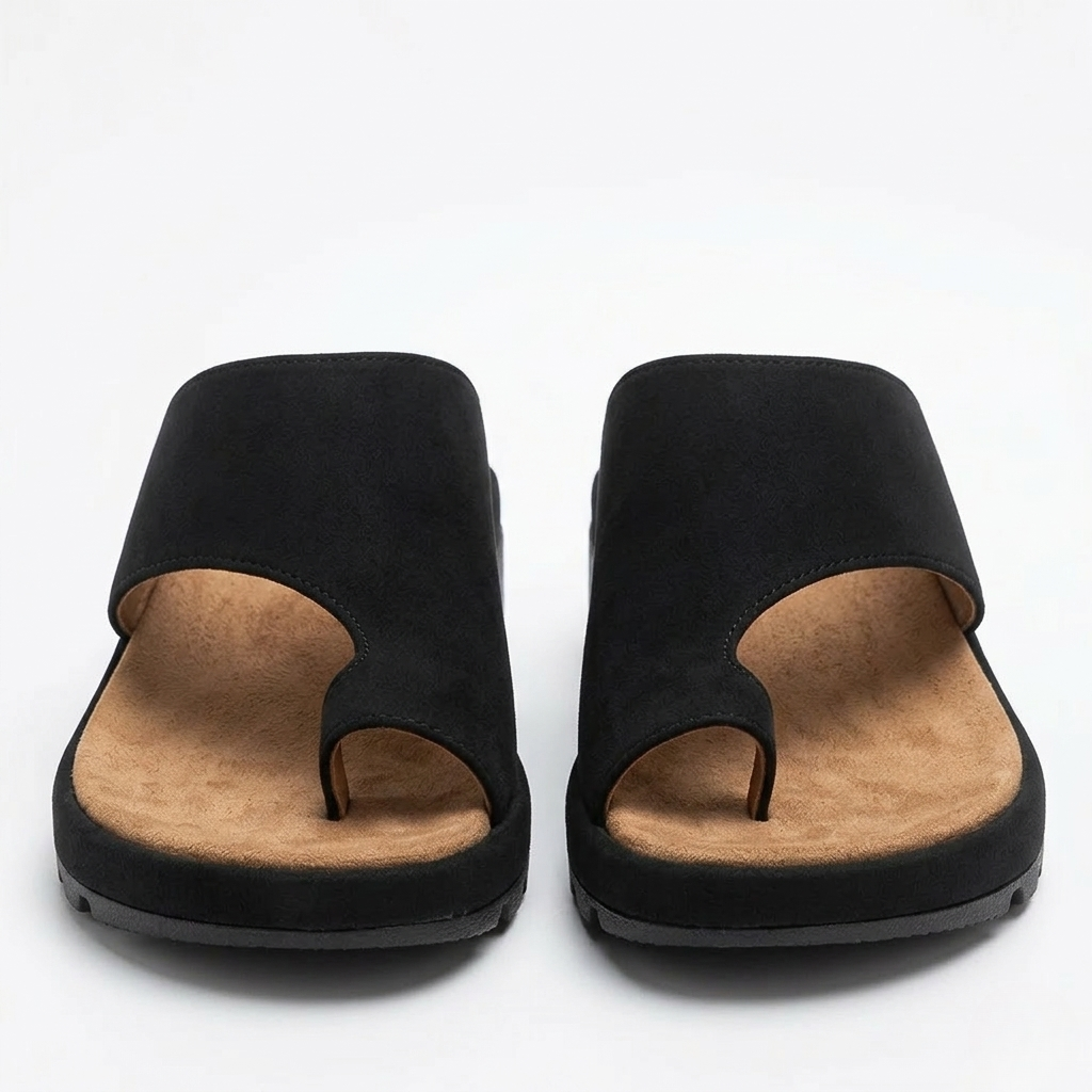 Sienna | Women's Toe Ring Slide Sandals with a Non-Slip Wedge Sole