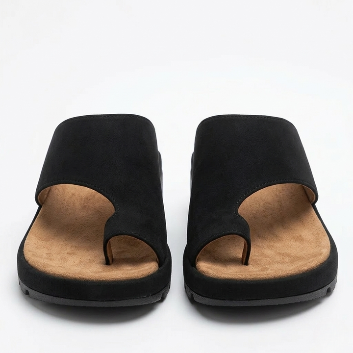 Sienna | Women's Toe Ring Slide Sandals with a Non-Slip Wedge Sole