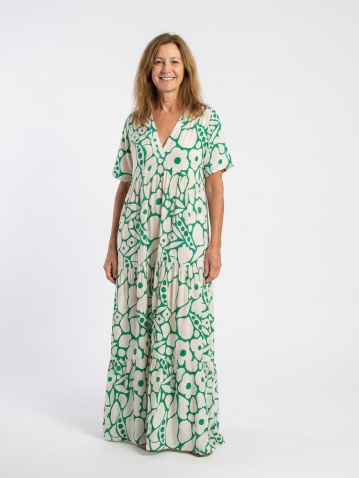 Zuleika | Women's Floral Midi Dress with a V-neck