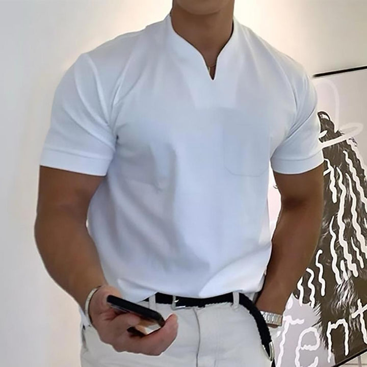 Darian | Men’s Short Sleeve Shirt with a Split Neckline