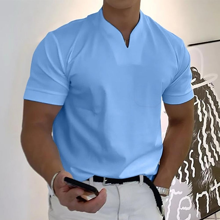 Darian | Men’s Short Sleeve Shirt with a Split Neckline