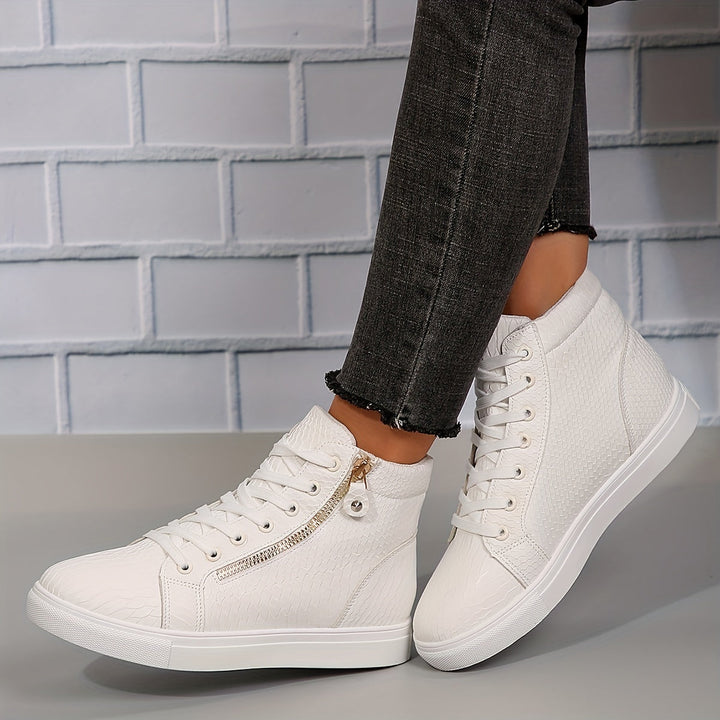 Ayla | Women’s High Top Trainers featuring Side Zip Detail