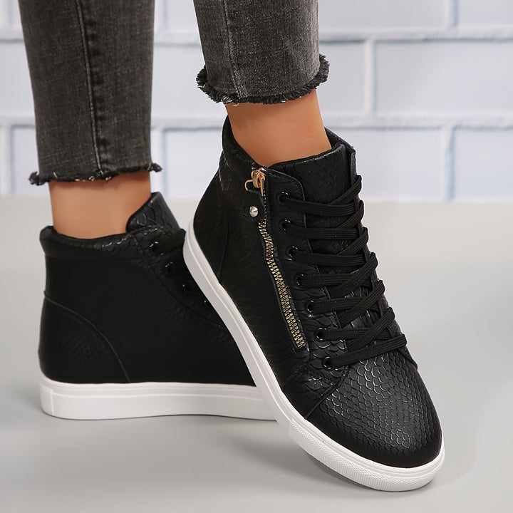 Ayla | Women’s High Top Trainers featuring Side Zip Detail
