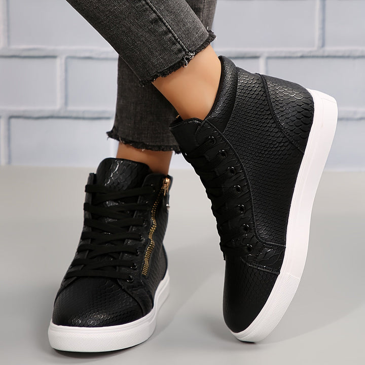 Ayla | Women’s High Top Trainers featuring Side Zip Detail