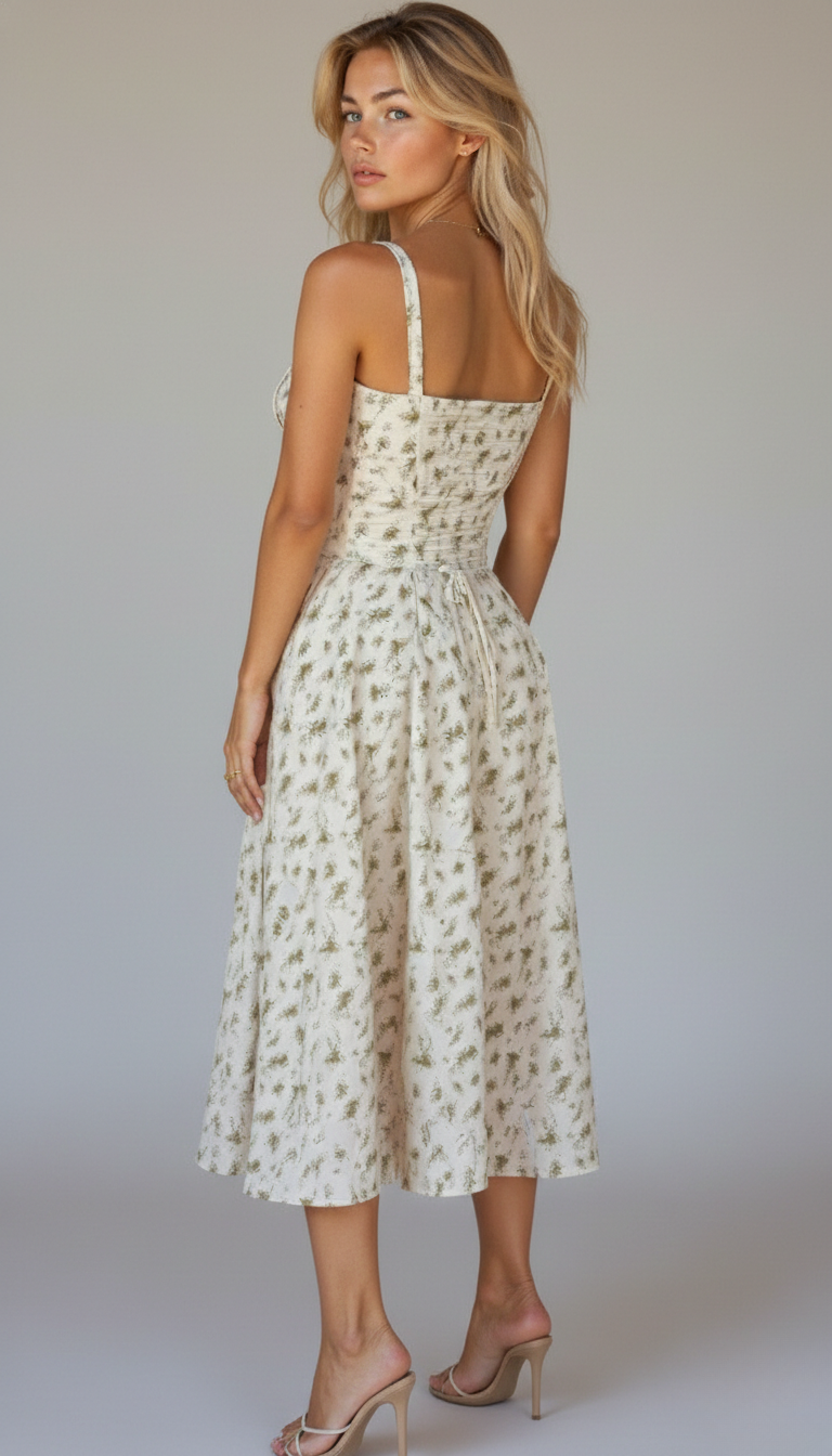 Lily | Women’s Midi Dress featuring a Soft Floral Print