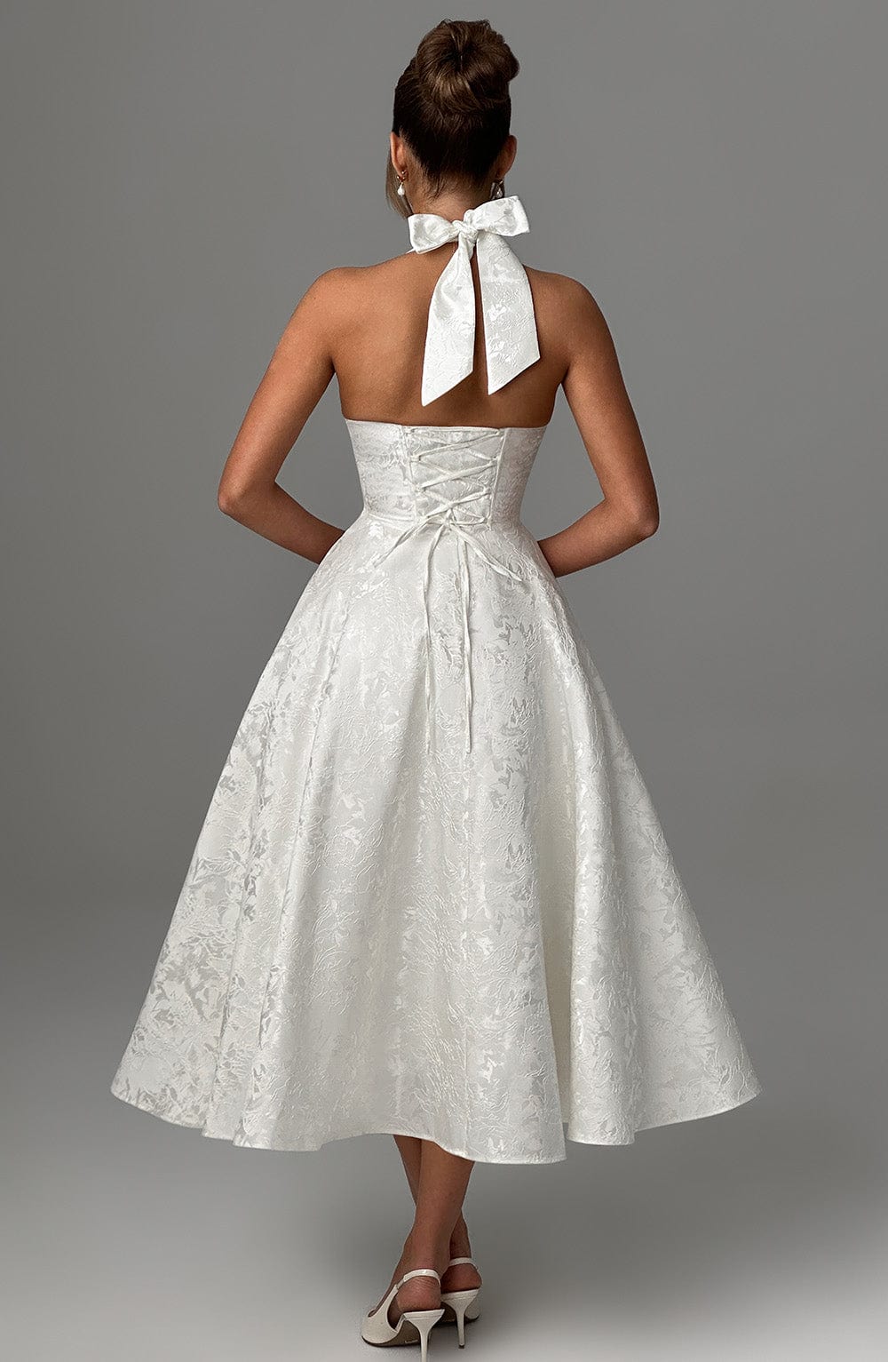 Isabelle | Women’s Midi Dress featuring a Halter Neckline