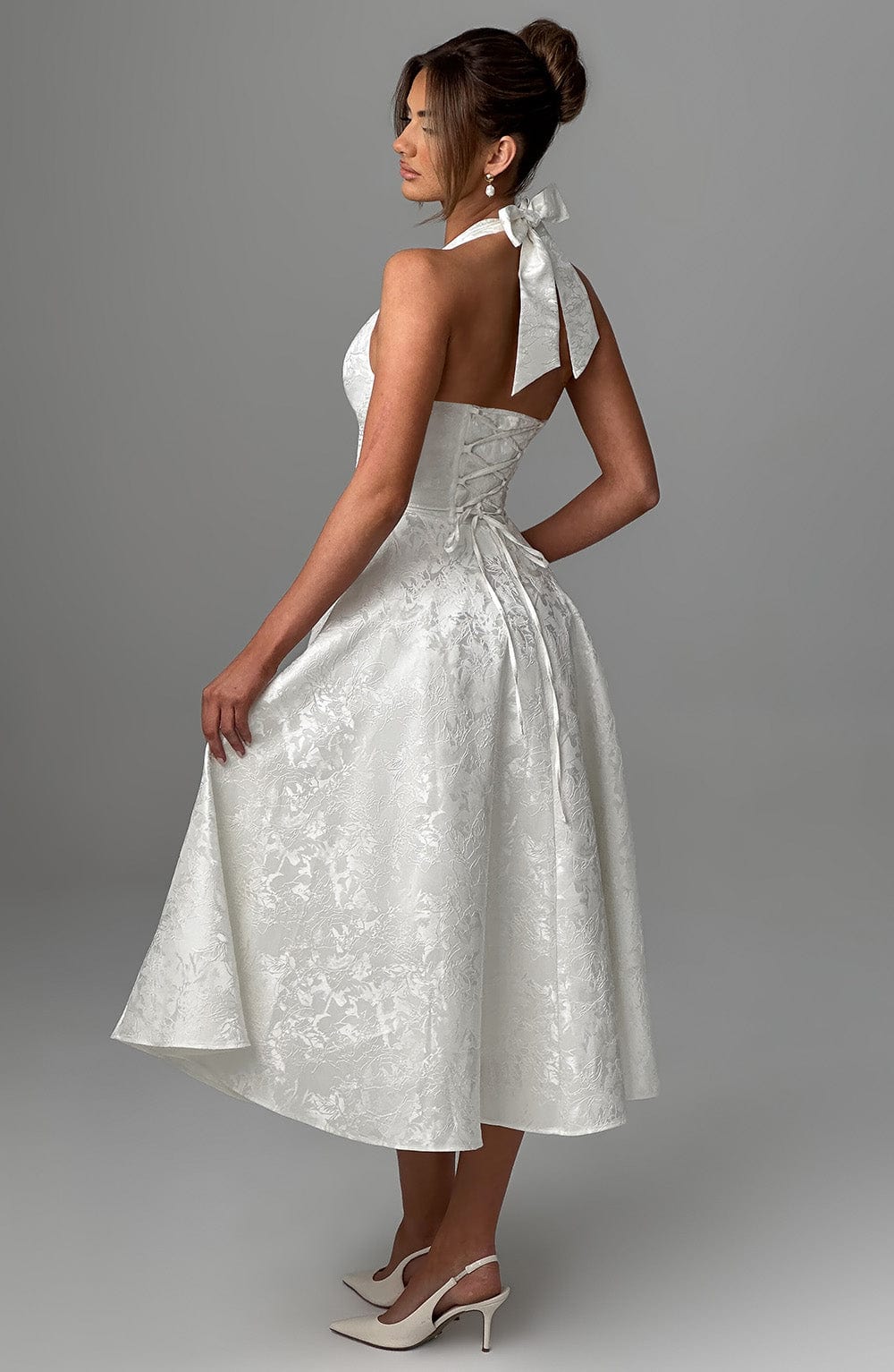 Isabelle | Women’s Midi Dress featuring a Halter Neckline