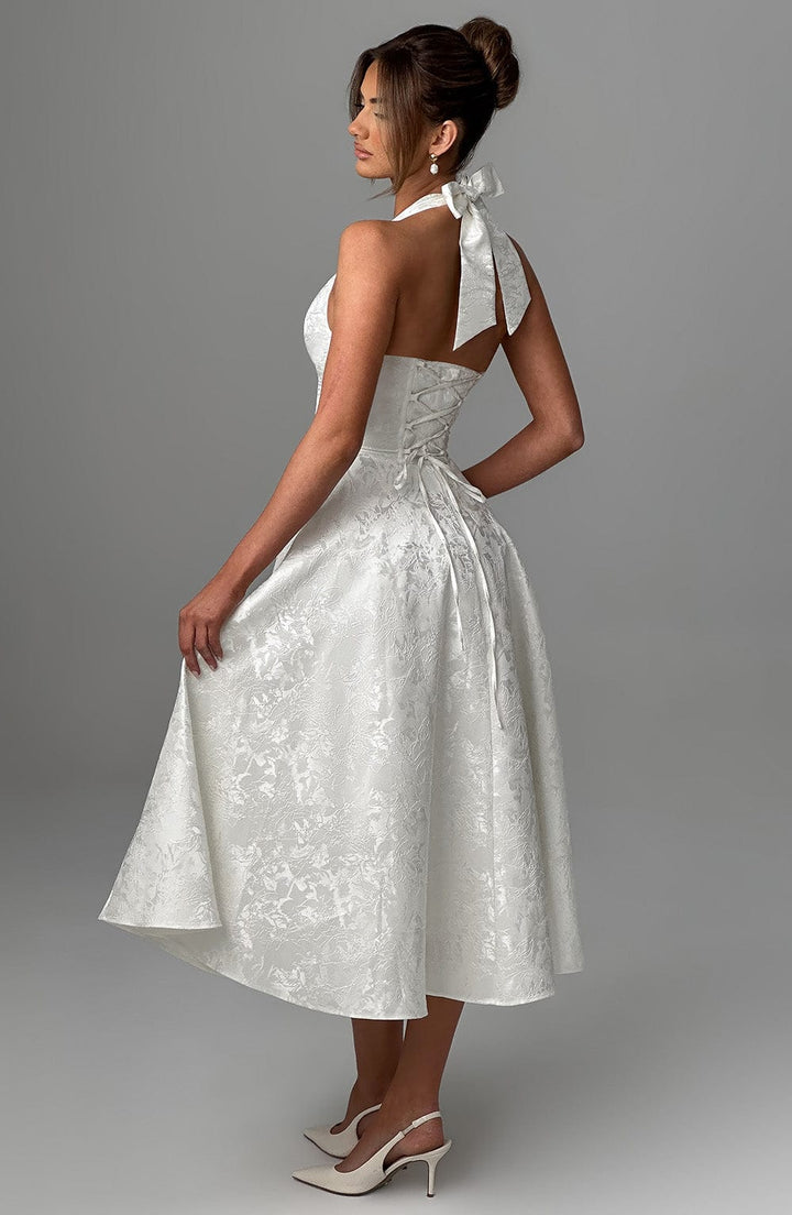 Isabelle | Women’s Midi Dress featuring a Halter Neckline