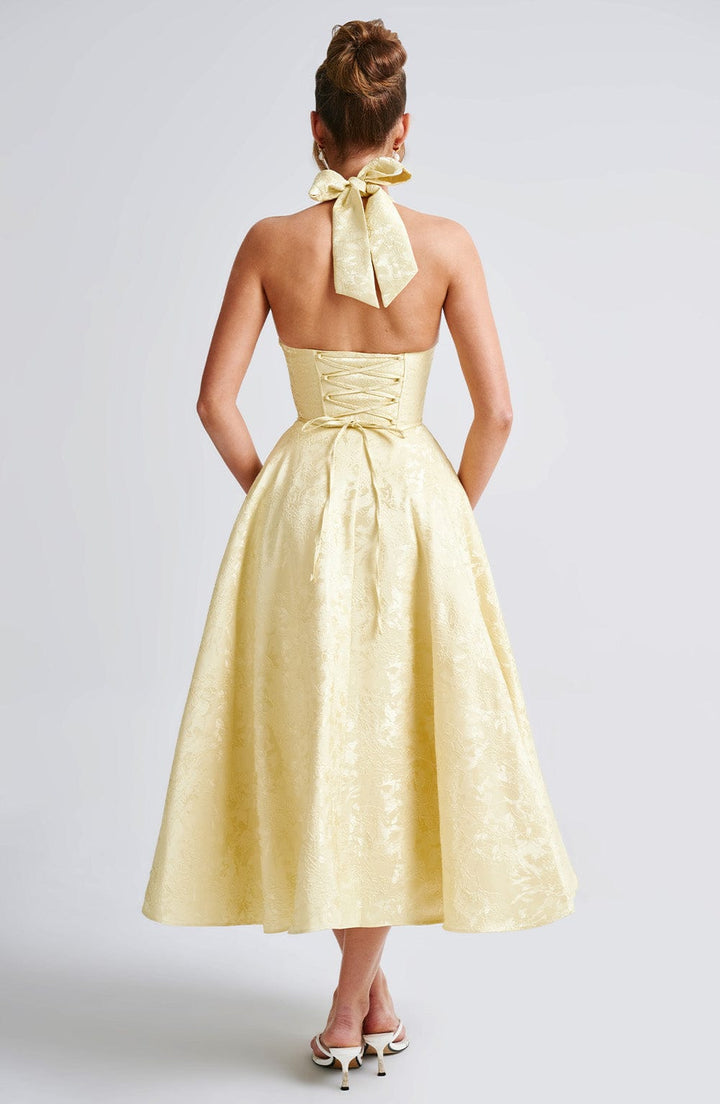 Isabelle | Women’s Midi Dress featuring a Halter Neckline