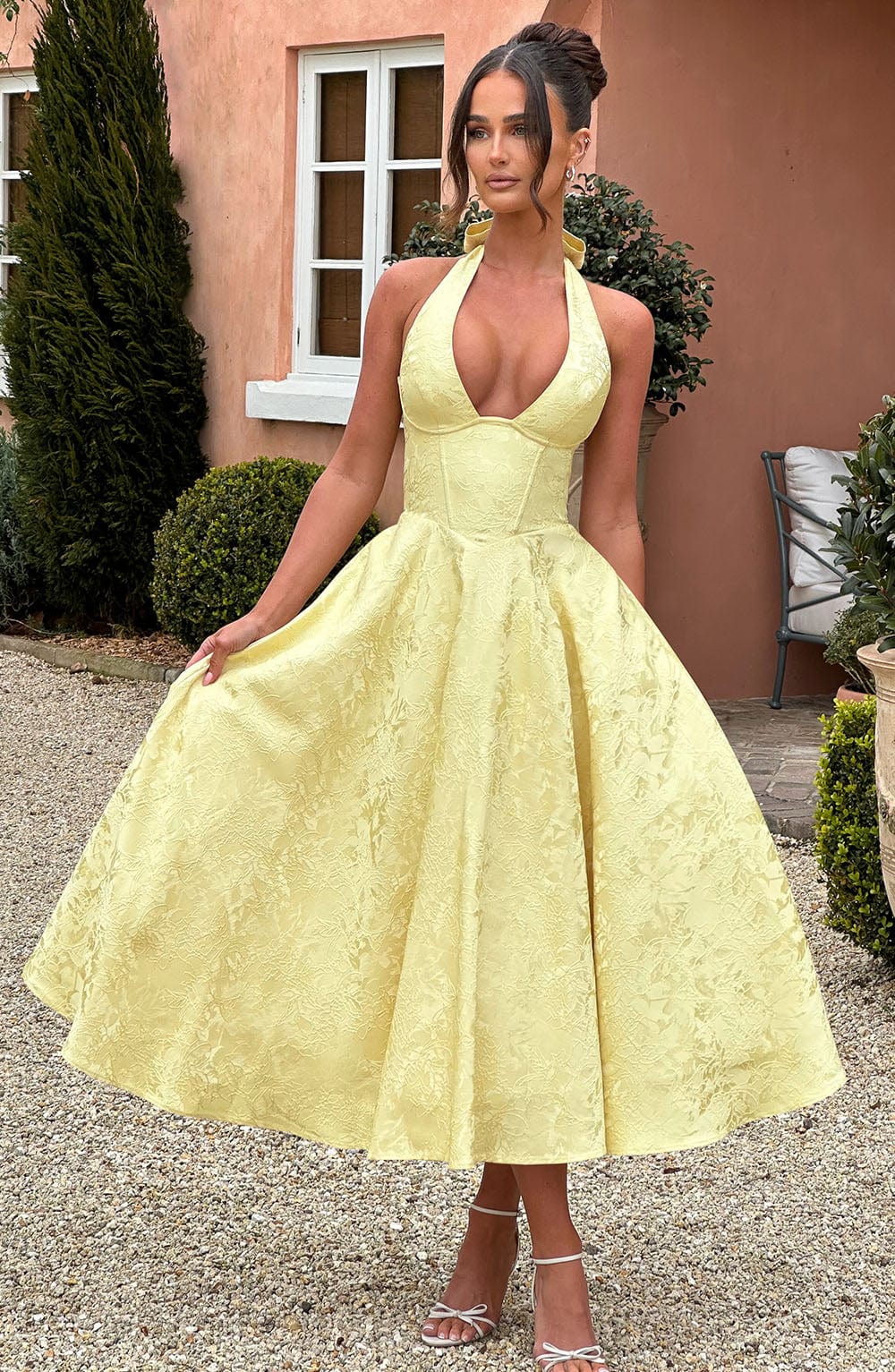 Isabelle | Women’s Midi Dress featuring a Halter Neckline