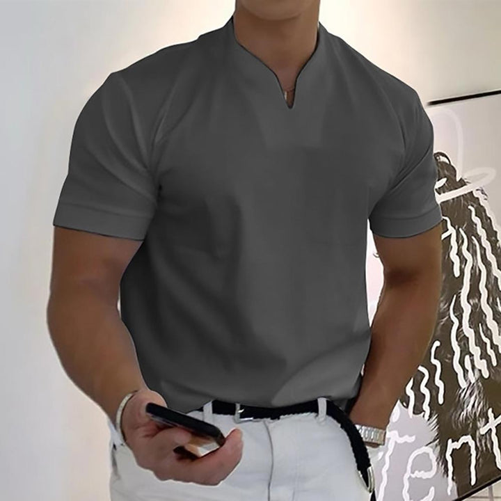 Darian | Men’s Short Sleeve Shirt with a Split Neckline