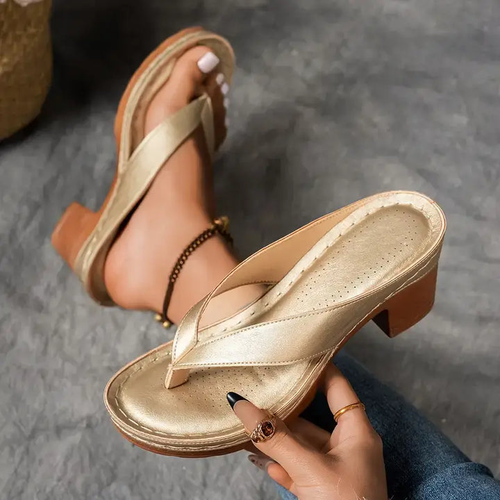 Elise | Women’s Heeled Sandals in a Minimal Slip-On Style