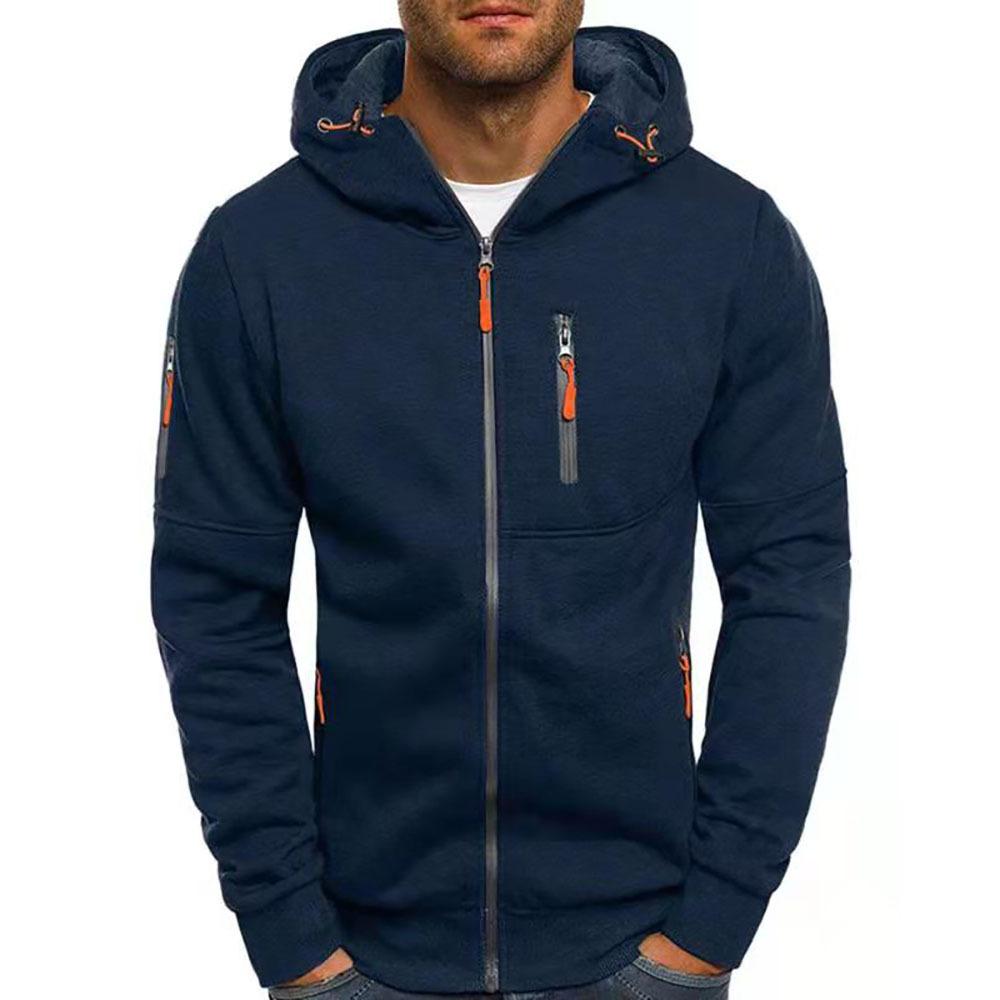 Fletcher | Men's Zip-Up Hoodie with Drawstring Hood and Multiple Zipper Pockets