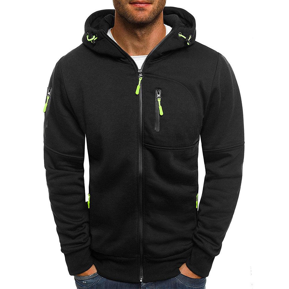 Fletcher | Men's Zip-Up Hoodie with Drawstring Hood and Multiple Zipper Pockets