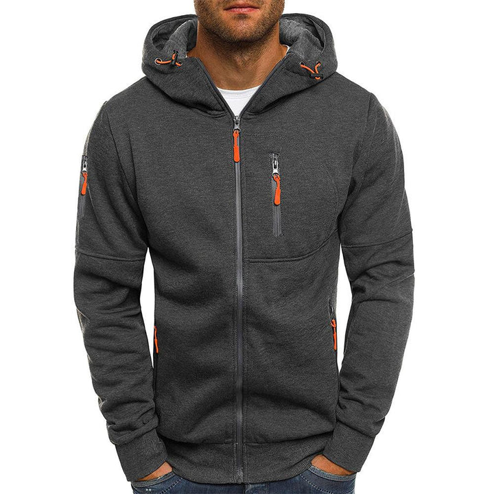 Fletcher | Men's Zip-Up Hoodie with Drawstring Hood and Multiple Zipper Pockets