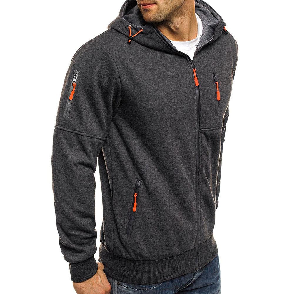 Fletcher | Men's Zip-Up Hoodie with Drawstring Hood and Multiple Zipper Pockets