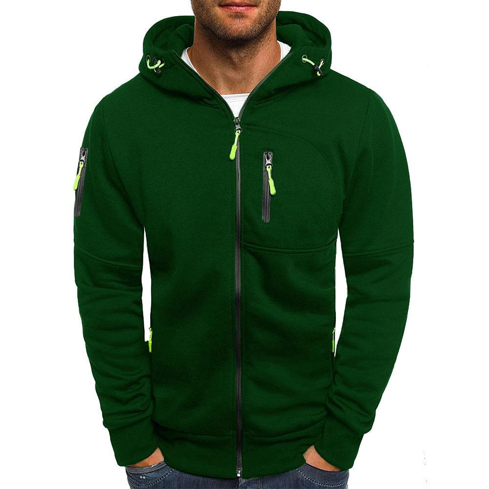 Fletcher | Men's Zip-Up Hoodie with Drawstring Hood and Multiple Zipper Pockets