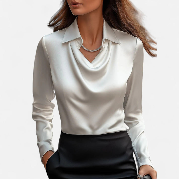 Serena | Women’s Blouse featuring a Draped Neckline