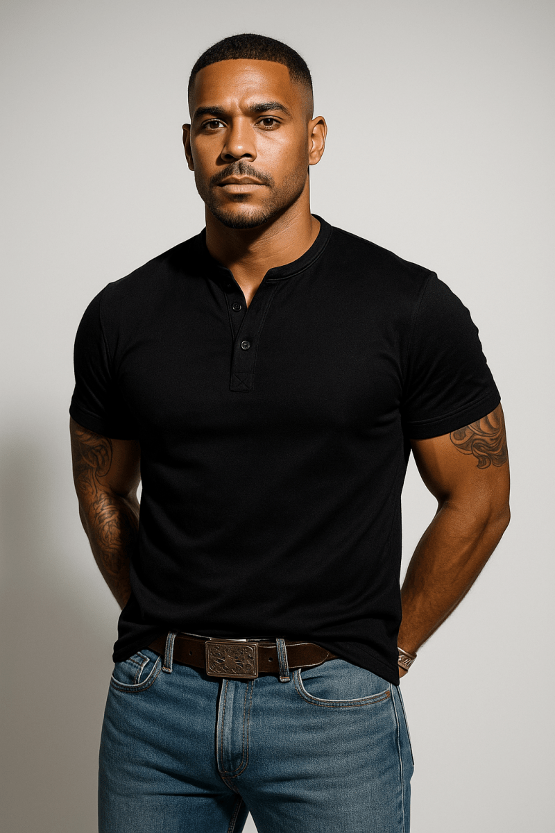 Evan | Men’s Henley T-Shirt in a Close Everyday Fit