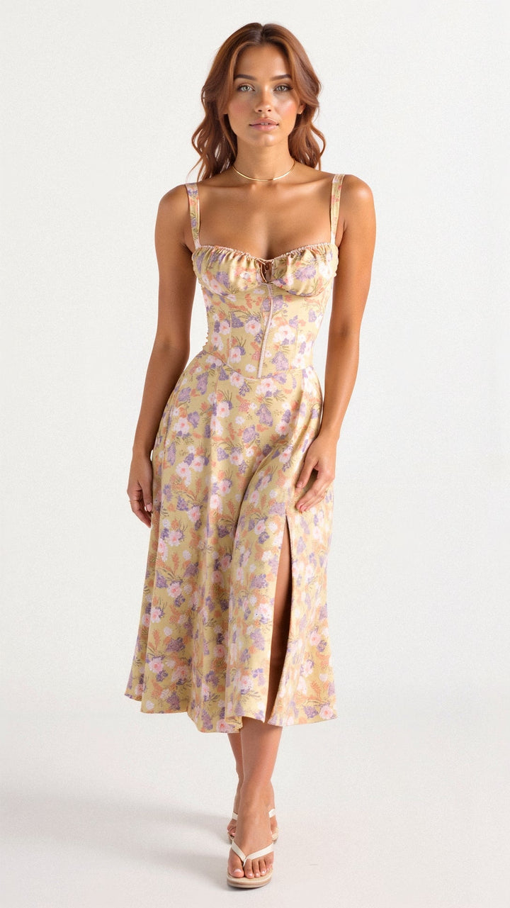 Lily | Women’s Midi Dress featuring a Soft Floral Print